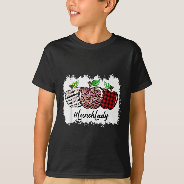 Camiseta Teach Love Insre Lunch Lady Leopard Red Plain  (Anverso)