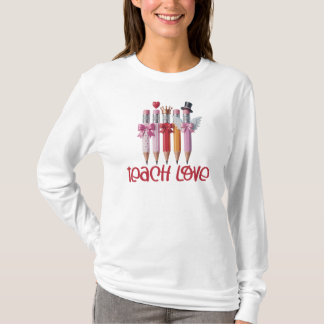 Camiseta Teach Love Pencil, Teach Valentine Day 