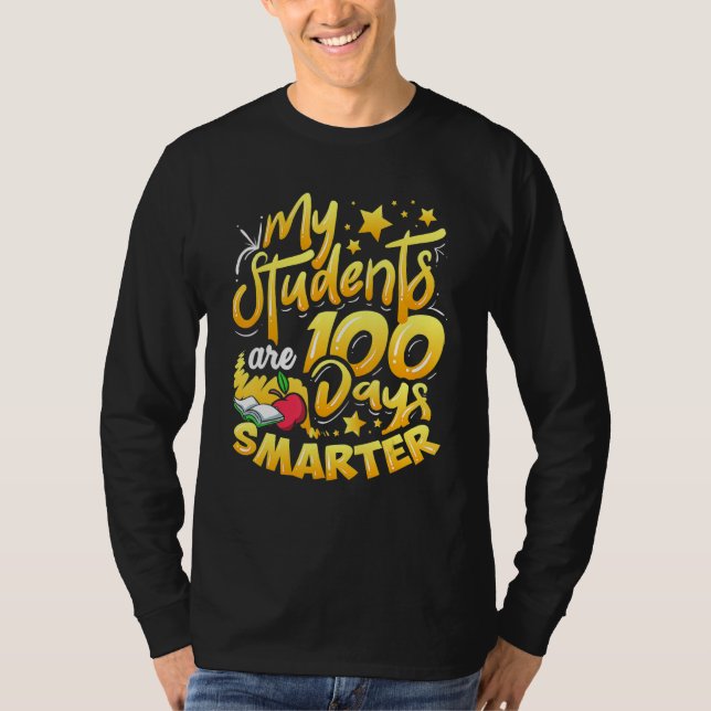 Camiseta Teacher 100th Day Of School 100 Days Smarter_2 (Anverso)