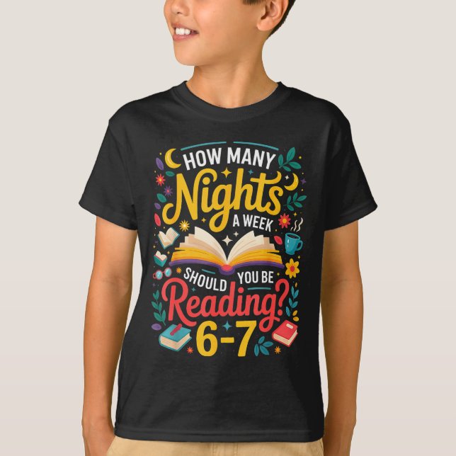 Camiseta Teacher 67 How Many Nights A Week Should You Be Re (Anverso)