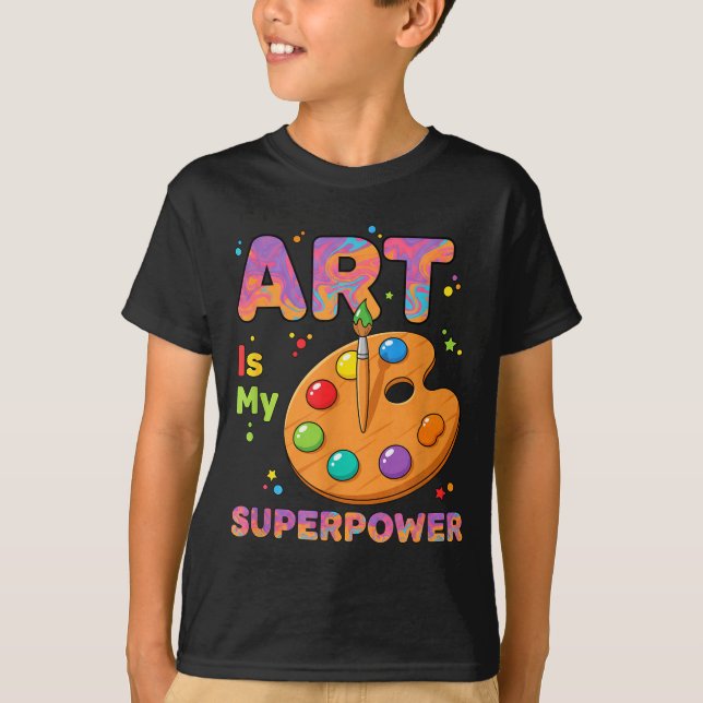 Camiseta Teacher - Art Is My Superwer Art Teacher Drawing P (Anverso)