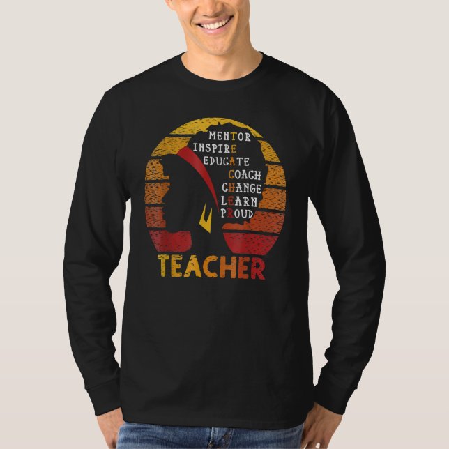 Camiseta Teacher Black History Month Afro African Prde Men  (Anverso)