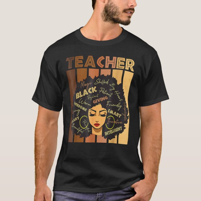 Camiseta Teacher Black Women Black History Queen Melanin Af (Anverso)