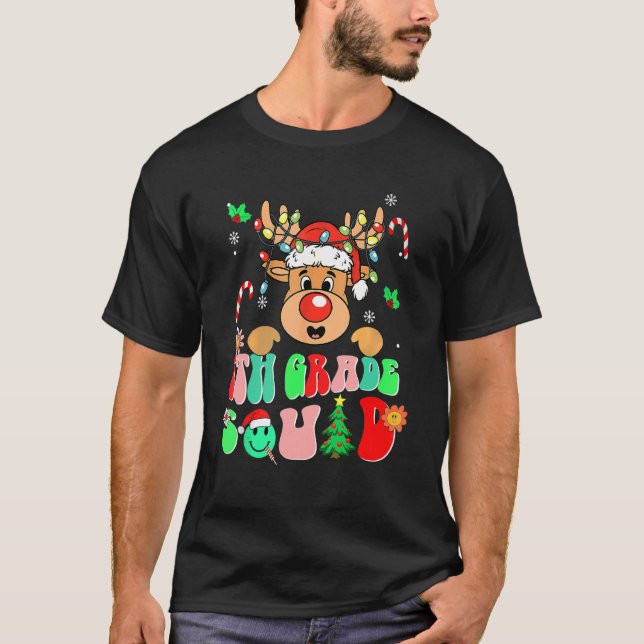 Camiseta Teacher Christmas Funny 7th Grade Squad Reindeer G (Anverso)
