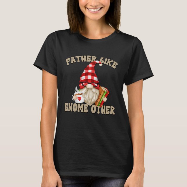 Camiseta Teacher Dad Gnome Graphic For Men Who Loves Books  (Anverso)