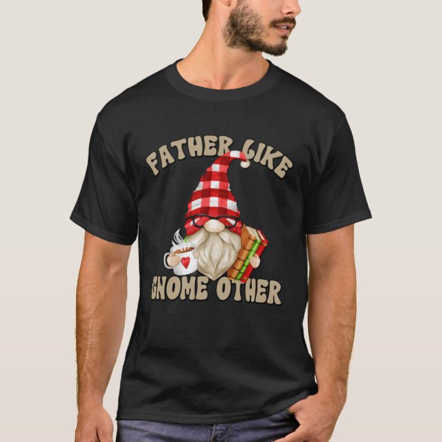 Camiseta Teacher Dad Gnome Graphic For Men Who Loves Books  (Anverso)