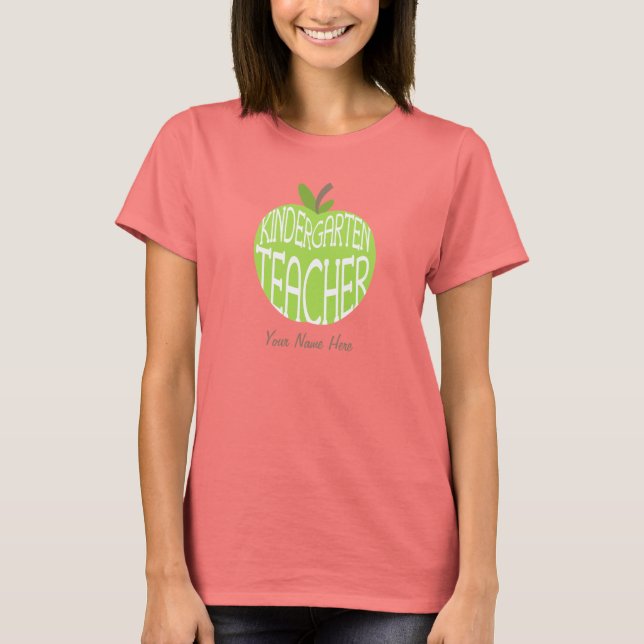 Camiseta Teacher de jardín de infancia T Shirt - Apple verd (Anverso)