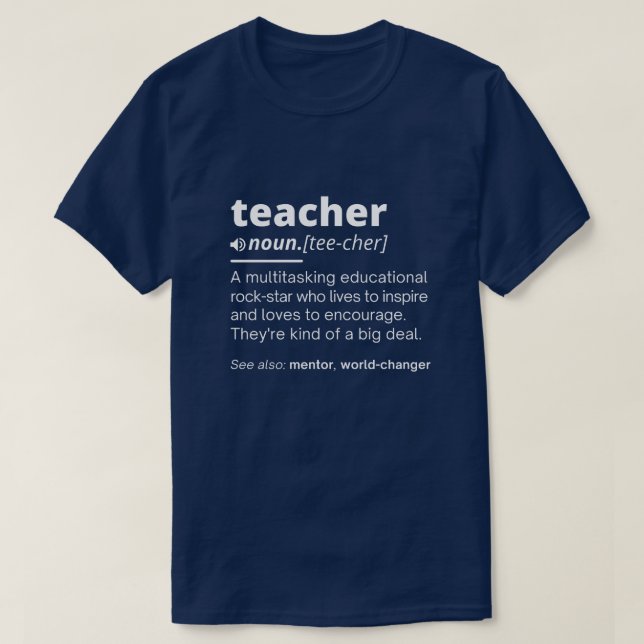 Camiseta Teacher Definition - Funny Teaching School Teacher (Diseño del anverso)