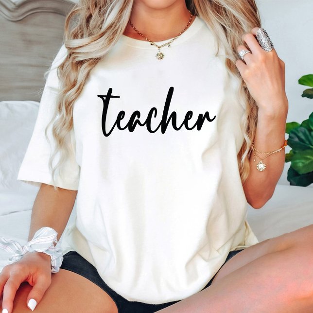 Camiseta Teacher Elemental Black typography trendy (Elementary Teacher Black typography trendy T-Shirt)