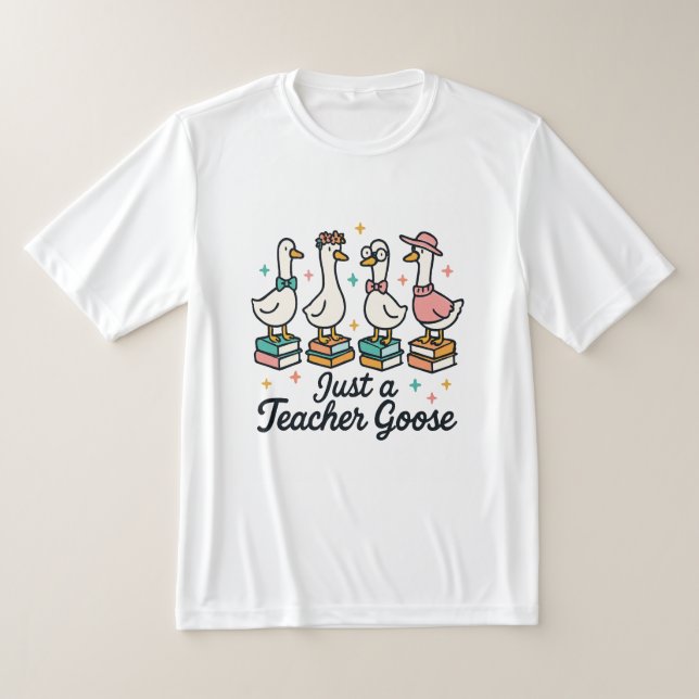 Camiseta Teacher Goose Cute Geese On Books (Distribución)