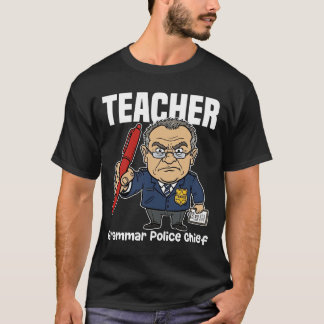 CAMISETA TEACHER - GRAMMAR POLICE CHIEF