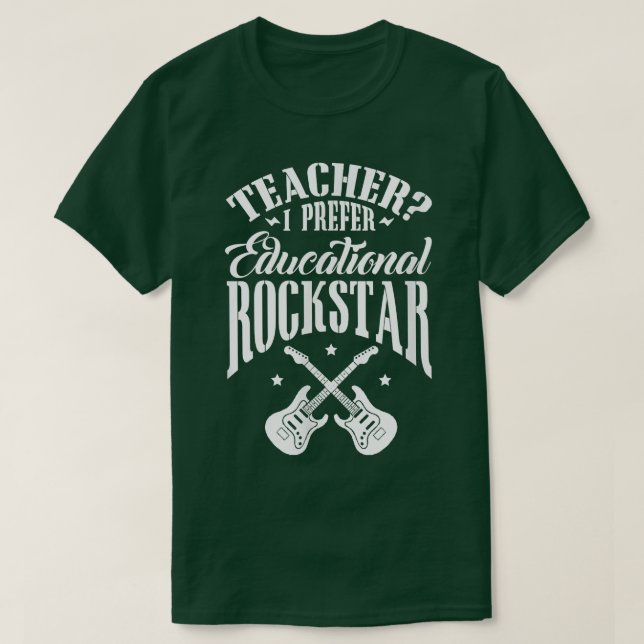 Camiseta Teacher I Prefer Educational Rockstar Guitar Back  (Diseño del anverso)