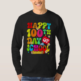 Camiseta Teacher Kids Retro 100 Days Happy 100th Day Of Sch