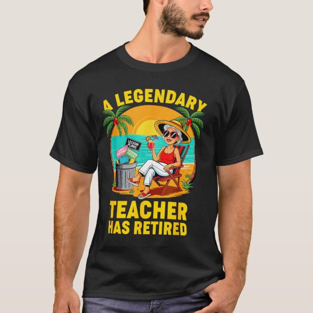 Camiseta Teacher Legend Has Retired 2025 Happy Retirement P (Anverso)