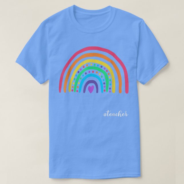 Camiseta Teacher Life Rainbow Teacher Cute Motivation  (Diseño del anverso)