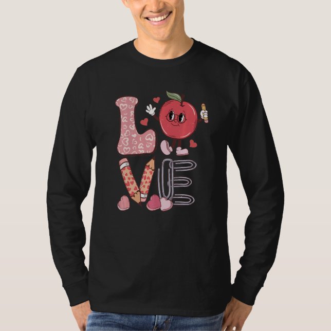 Camiseta Teacher Love Retro Groovy Teachers Day (Anverso)