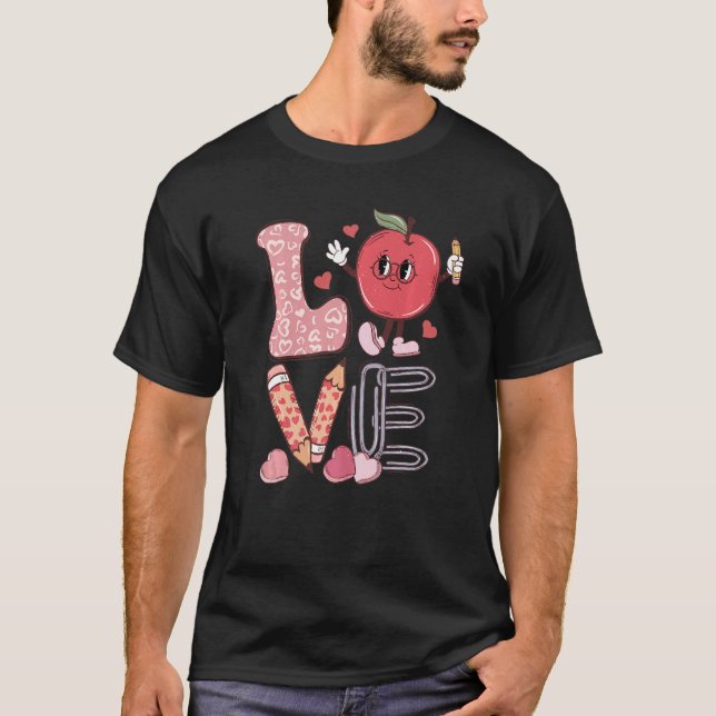 Camiseta Teacher Love Retro Groovy Teachers Day (Anverso)