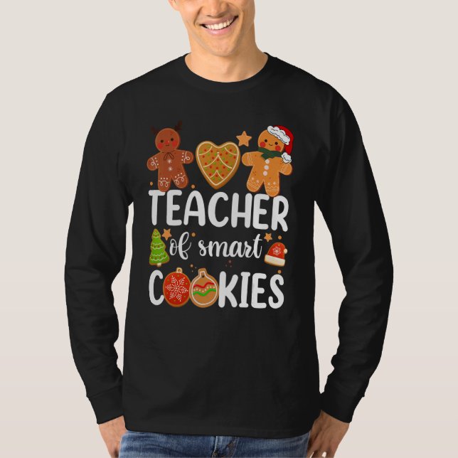 Camiseta Teacher Of Smart Cookies Cute Gingerbread Christma (Anverso)