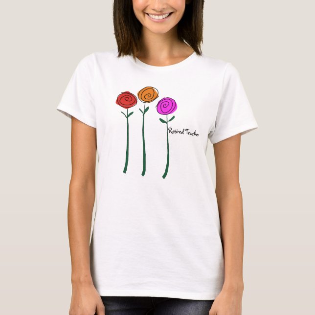 Camiseta Teacher retirado T-Shirt Rosas caprichosos (Anverso)