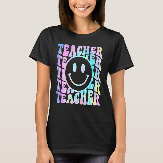 Camiseta Teacher Retro Inspirador Tye Elemental Sch (Anverso)