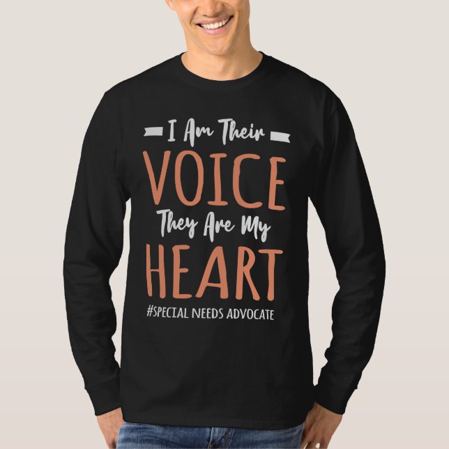 Camiseta Teacher Special Needs Advocate Quote Am Their Voic (Anverso)