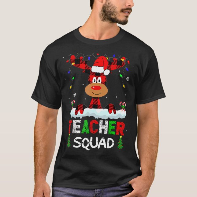 Camiseta Teacher Squad Reindeer Teach school santa Christma (Anverso)