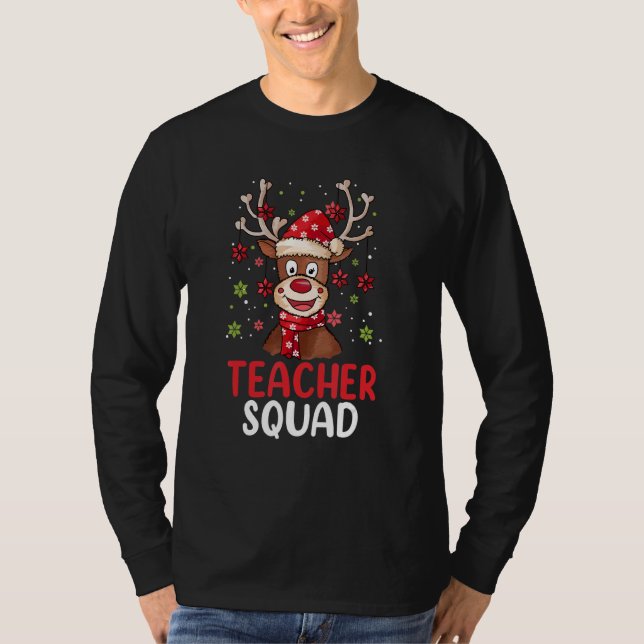 Camiseta Teacher Squad Reindeer   Teacher Christmas Xmas Pa (Anverso)