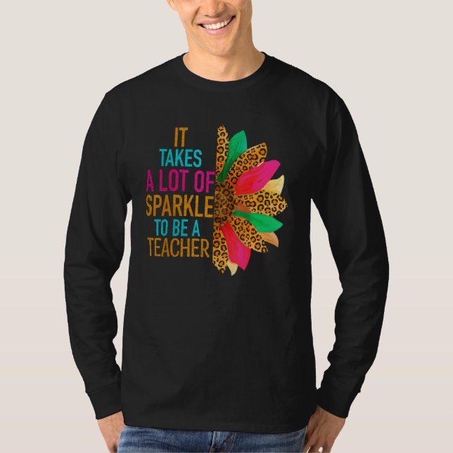 Camiseta Teacher Squad Sunflower Takes A Lot of Sparkle Leo (Anverso)