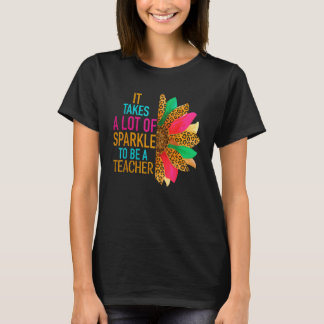 Camiseta Teacher Squad Sunflower Takes A Lot of Sparkle Leo