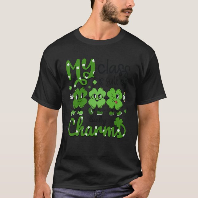 Camiseta Teacher St Patricks Day My Class Is Full Of Lucky  (Anverso)