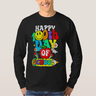 Camiseta Teacher Student 100th Days Apple Happy 100 Days Of