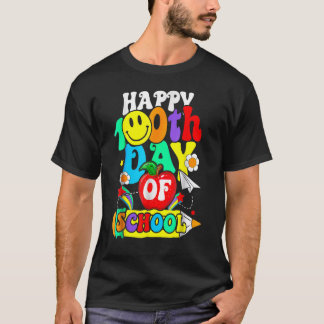 Camiseta Teacher Student 100th Days Apple Happy 100 Days Of