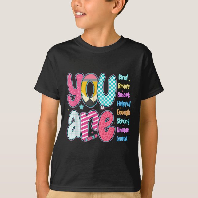 Camiseta Teacher You Are Smart Brave Strong Kind Loved Moti (Anverso)