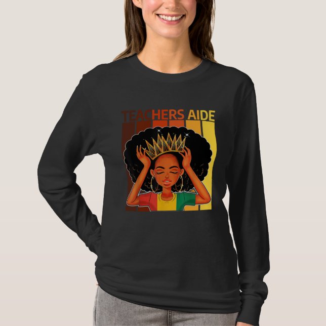 Camiseta Teachers Aide Afro African American Black History  (Anverso)