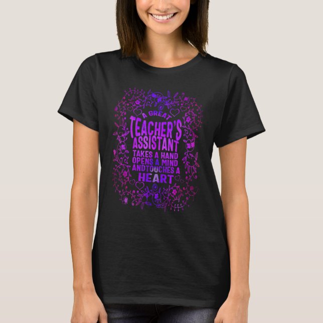 Camiseta Teacher's Assistant Day Take A Hand Open A Mind Sc (Anverso)