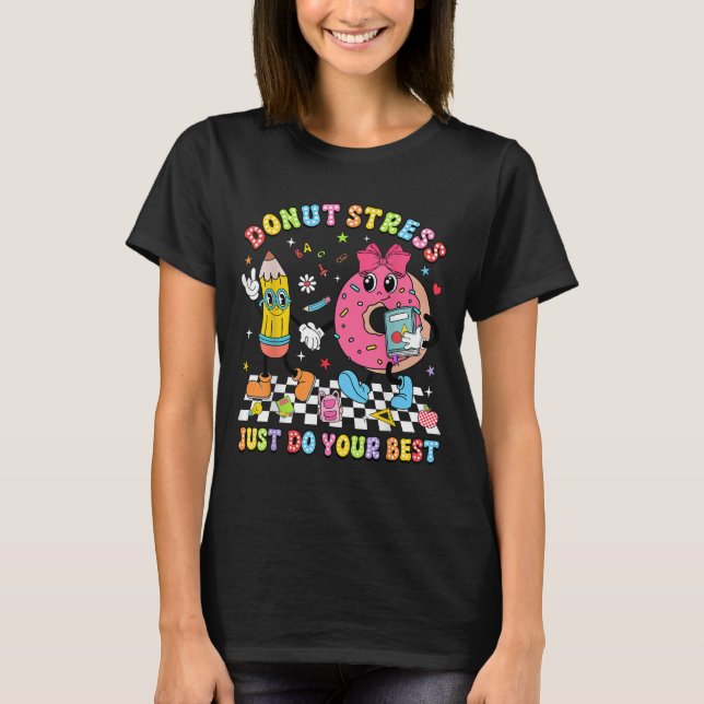 Camiseta Teachers Donut Stress Just Do Your Test Day Boys G (Anverso)