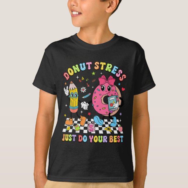 Camiseta Teachers Donut Stress Just Do Your Test Day Boys G (Anverso)