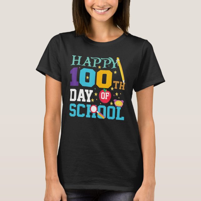 Camiseta Teachers Pre K Kindergartens  Happy 100th Day Of S (Anverso)