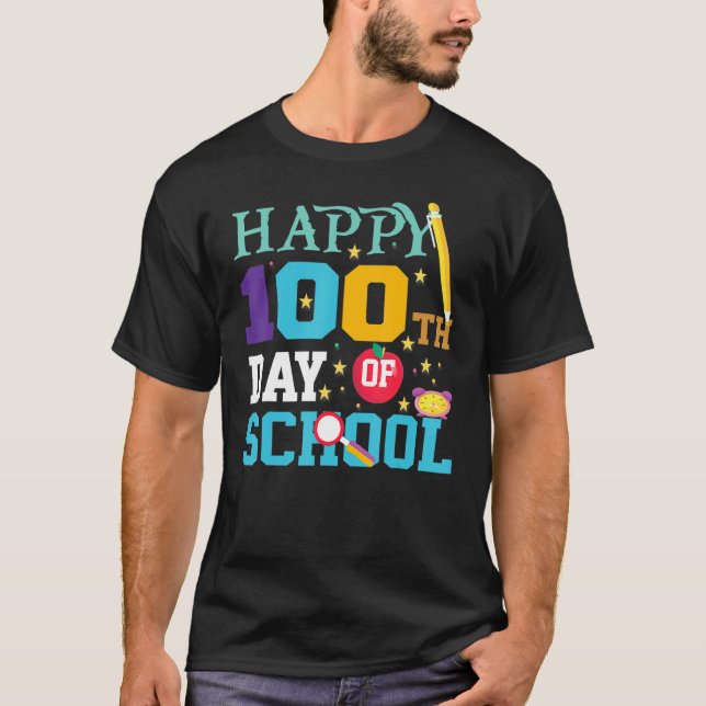 Camiseta Teachers Pre K Kindergartens  Happy 100th Day Of S (Anverso)