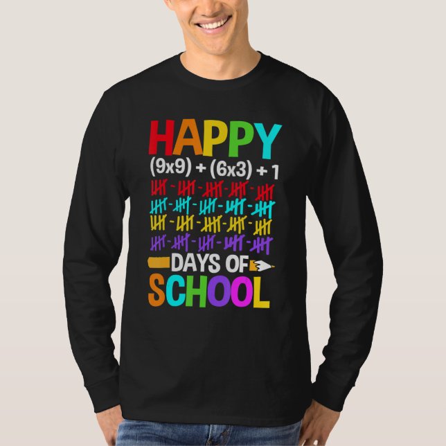 Camiseta Teachers Students Happy 100 Days of School (Anverso)