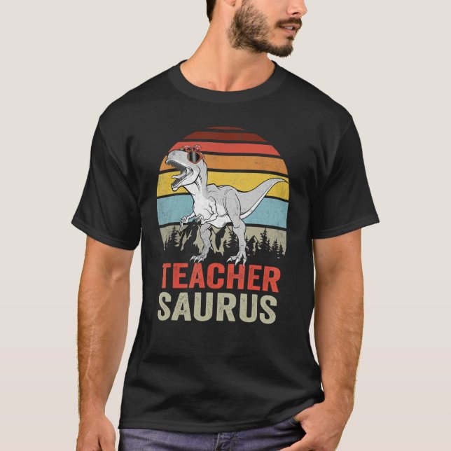 Camiseta Teachersaurus Rex Dinosaur Teacher Saurus Family D (Anverso)