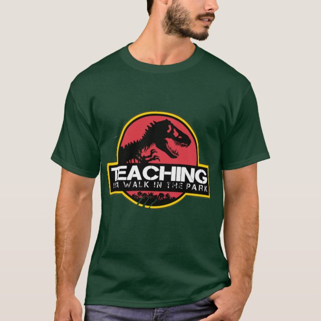 Camiseta Teaching Is A Walk Inhe Park Dinosaureacher Re boy (Anverso)