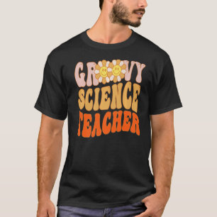 Camiseta Teachis Groovy Science Teacher Retro Colorful Wome