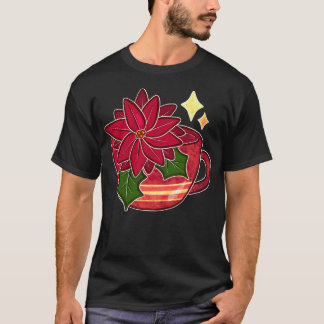 Camiseta Teacup de Poinsettia festiva