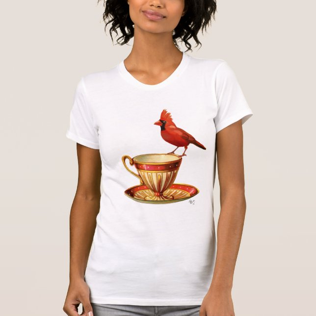 Camiseta Teacup Y Cardenal Rojo (Anverso)