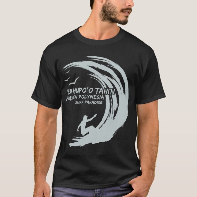 Camiseta Teahupoo-Tahiti-Francés-Polinesia-Surf (Anverso)
