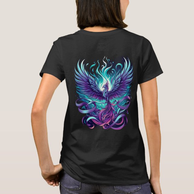 Camiseta Teal and Purple Phoenix Shirt – Symbol of ST-Shirt (Reverso)