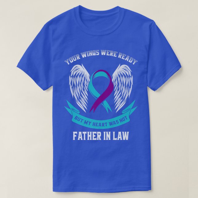 Camiseta Teal and Purple Suicide Awareness Ribbon Dad Fathe (Diseño del anverso)