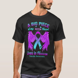Camiseta Teal Purple Ribbon Angel Wing Suicide Awareness Me