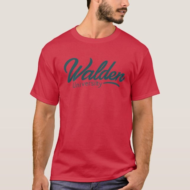Camiseta Teal Script Walden University (Anverso)